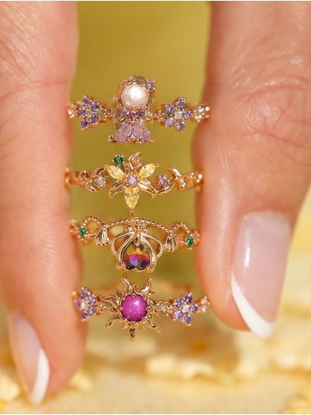 Disney Tangled Ring Set, Disney Rapunzel Ring Set